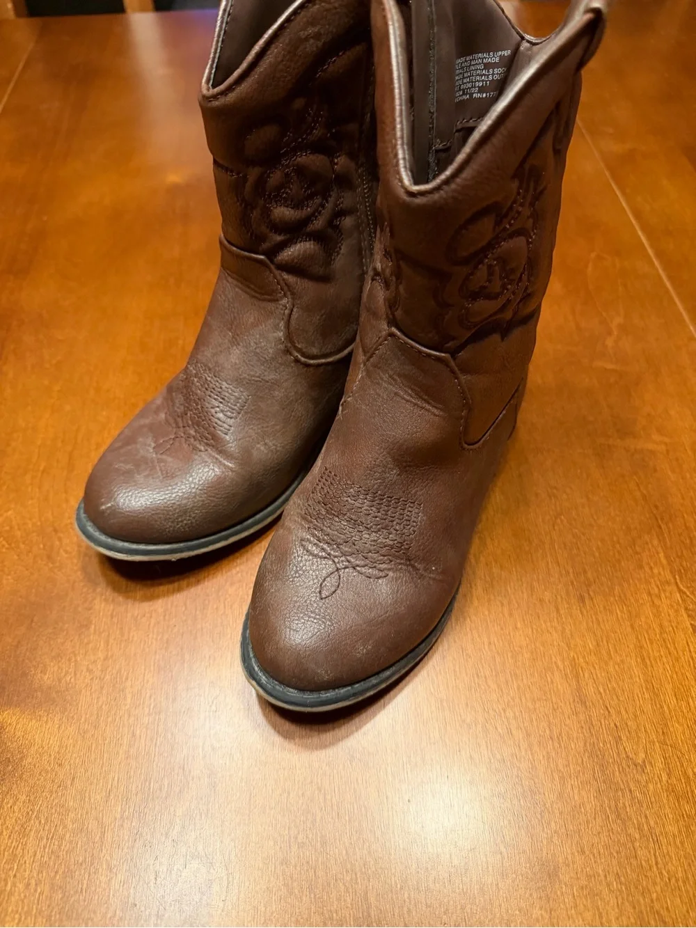 Cat & Jack Brown Embroidered Kids Western Boots
